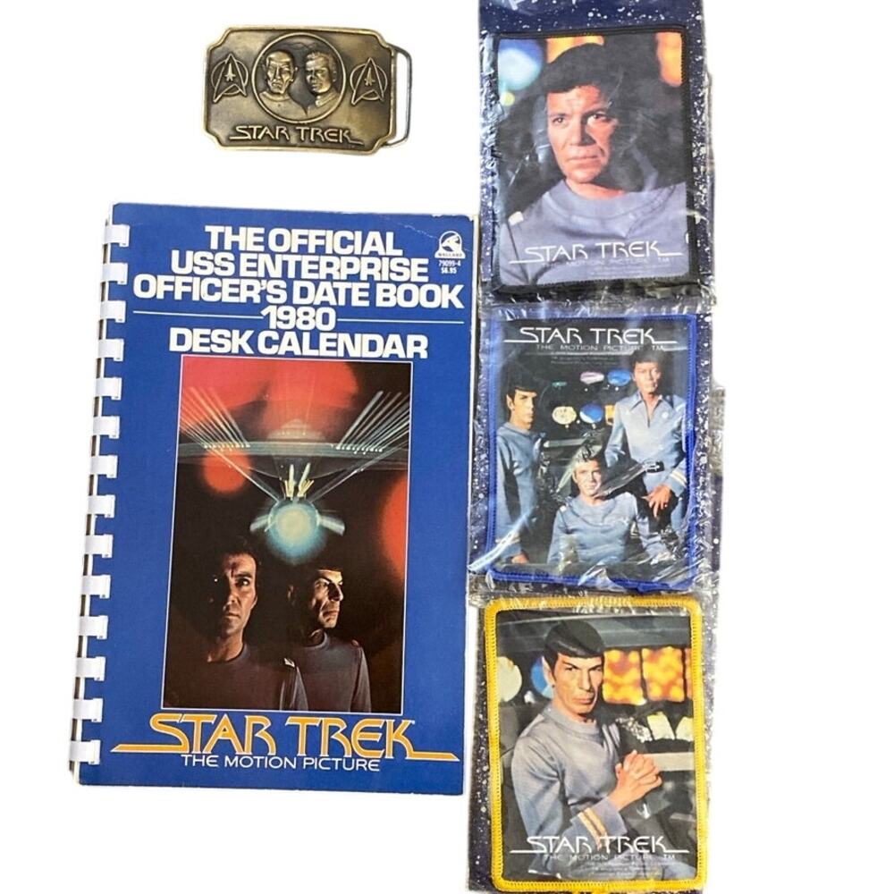 Star Trek The Motion Picture 1979 Patch 1980 USS Enterprise Desk Calendar Buckle